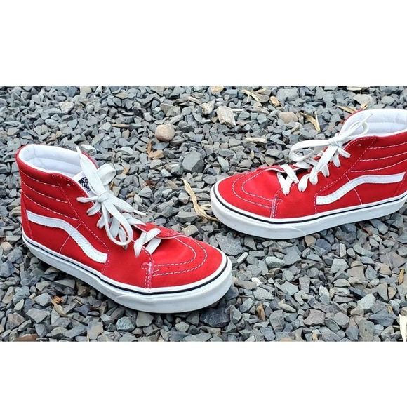 Vans Other - VANS Kids Old Skool High Top Skate Shoes Red Size 2.5 EUC